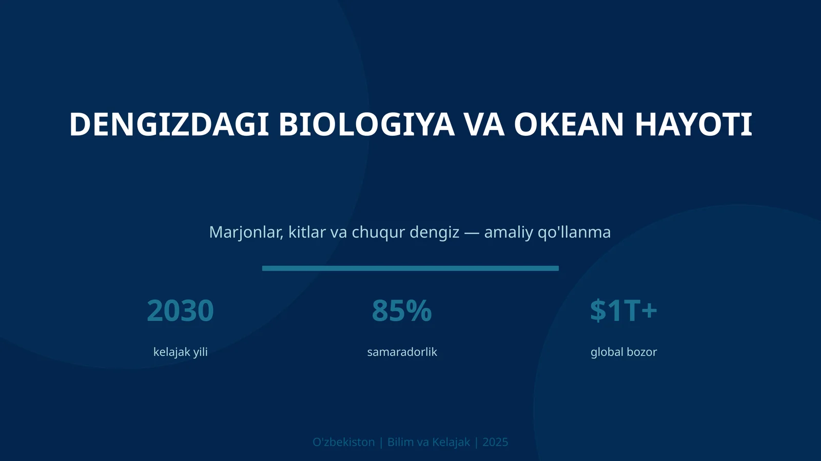 Dengizdagi biologiya va okean hayoti