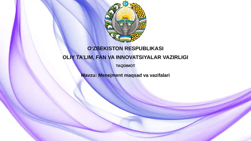 Menejment maqsadlari va vazifalari