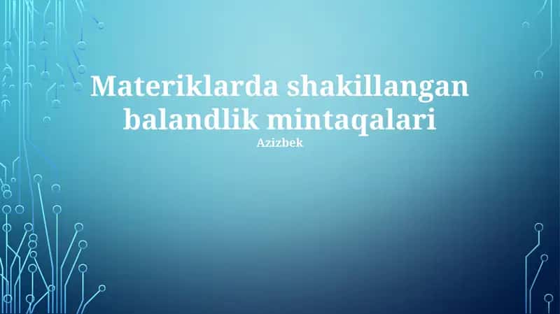 Materiklarda shakillangan balandlik mintaqalari