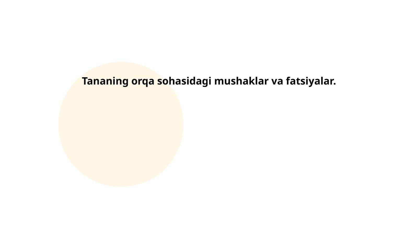Tananing orqa sohasidagi mushaklar va fatsiyalar