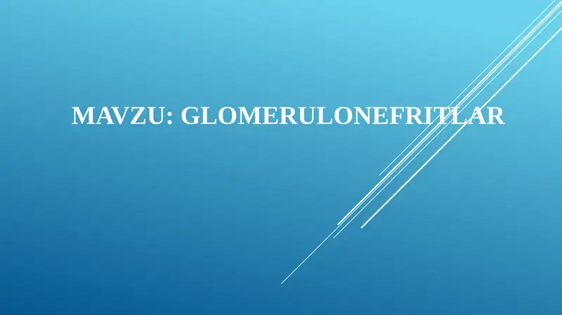 GLOMERULONEFRITLAR