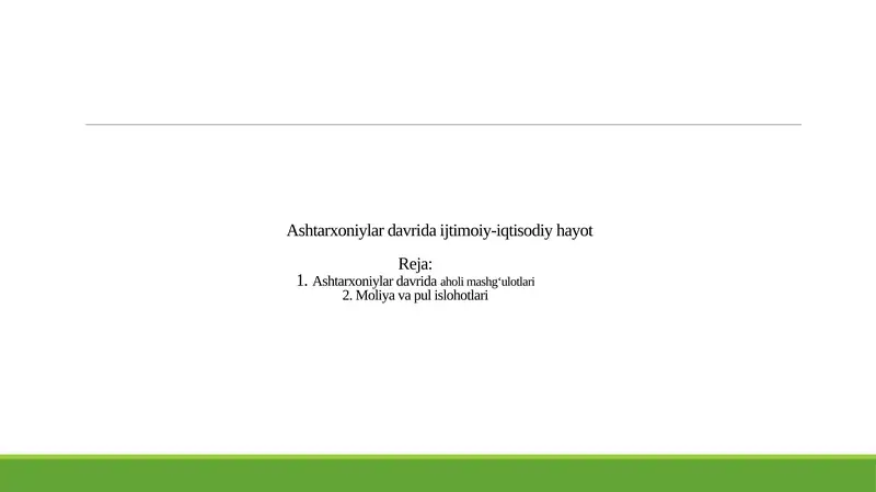 Moliya va pul islohotlari