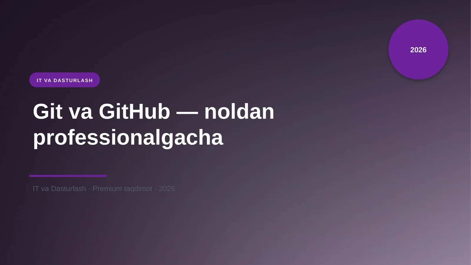 Git va GitHub — noldan professionalgacha