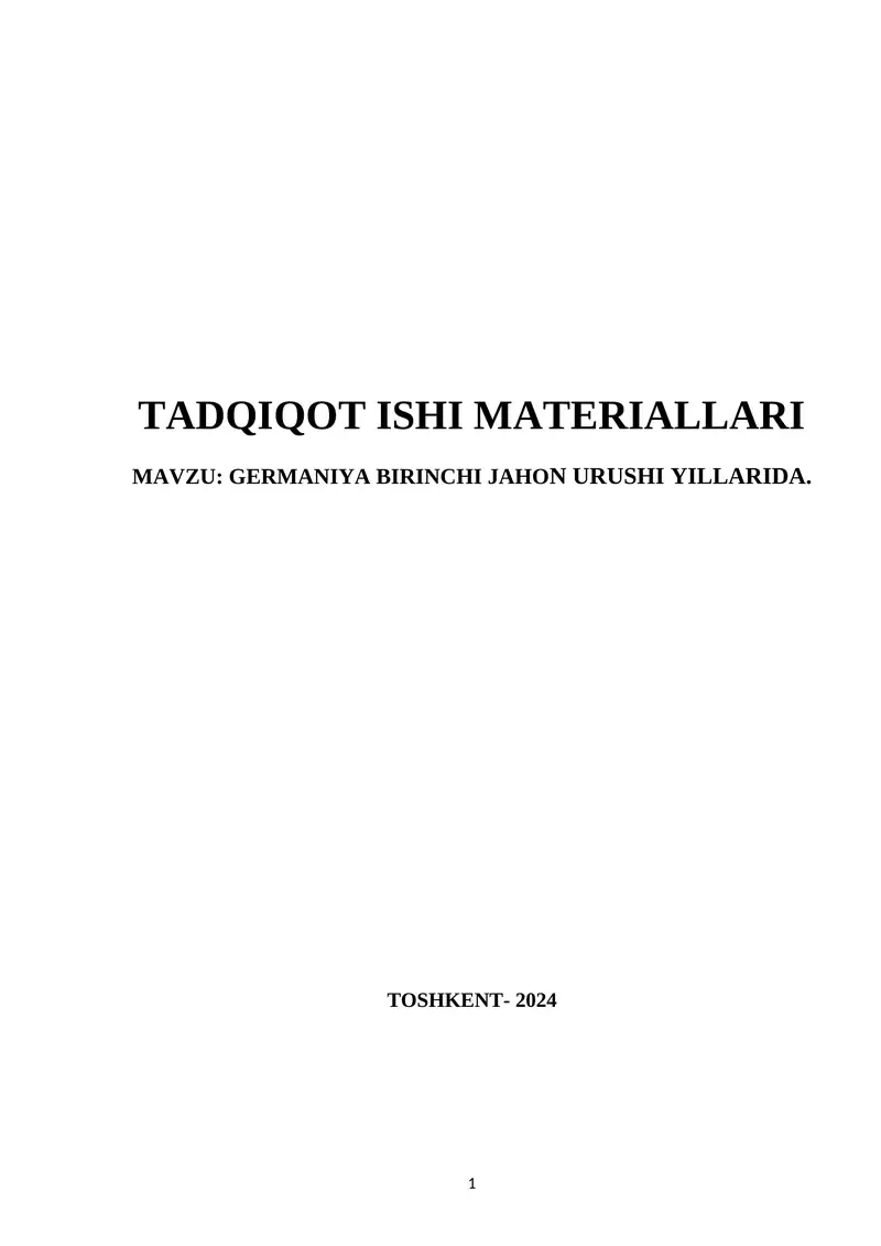 TADQIQOT ISHI MATERIALLARI
