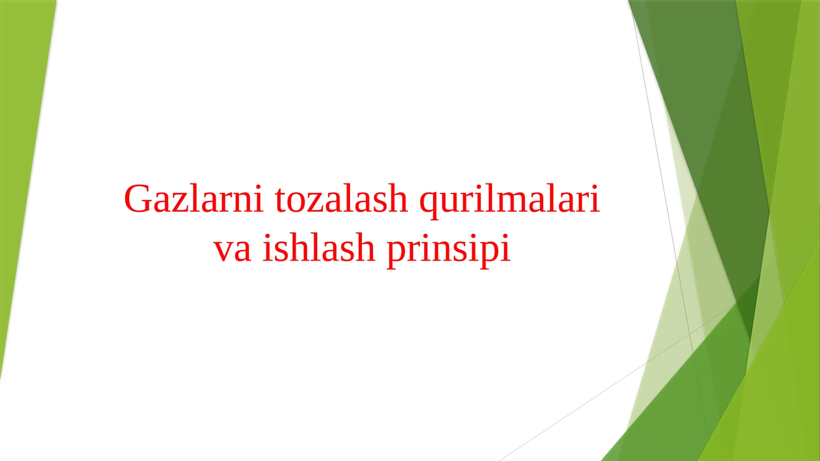 Gazlarni tozalash qurilmalari va ishlash prinsipi