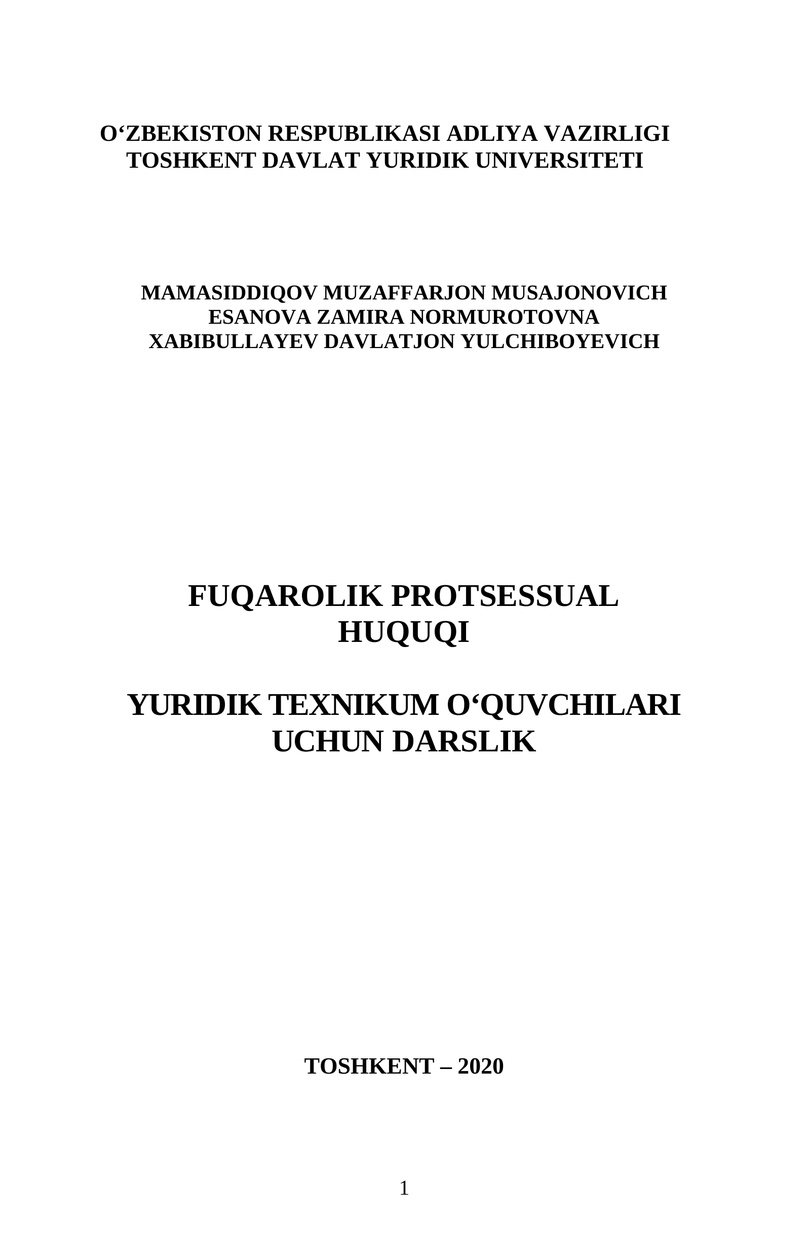 FUQAROLIK PROTSESSUAL HUQUQI
