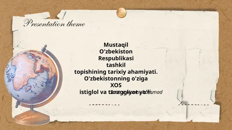 Mustaqil O'zbekiston Respublikasi Tashkil Topishining Tarixiy Ahamiyati