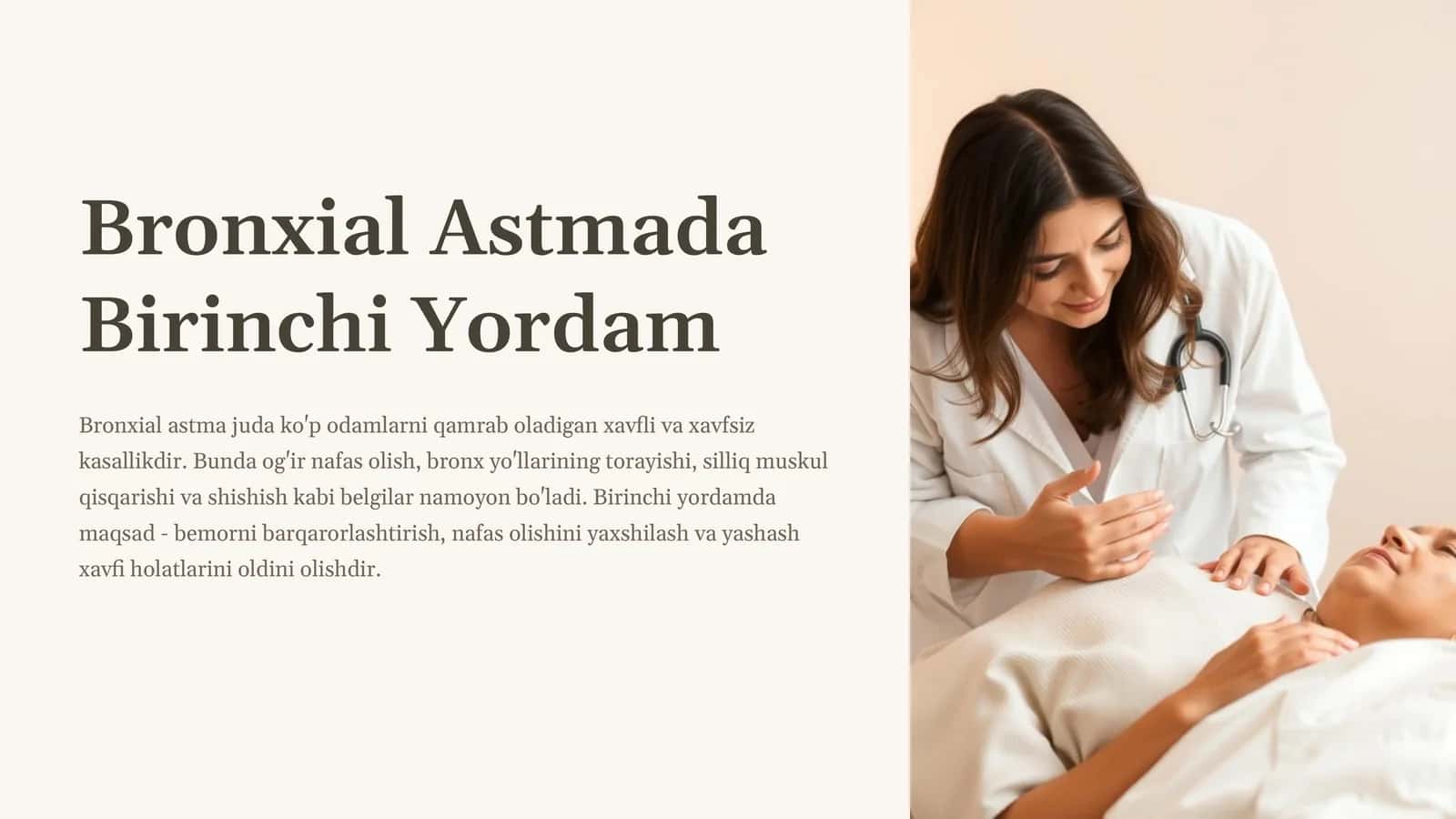 Bronxial Astmada Birinchi Yordam