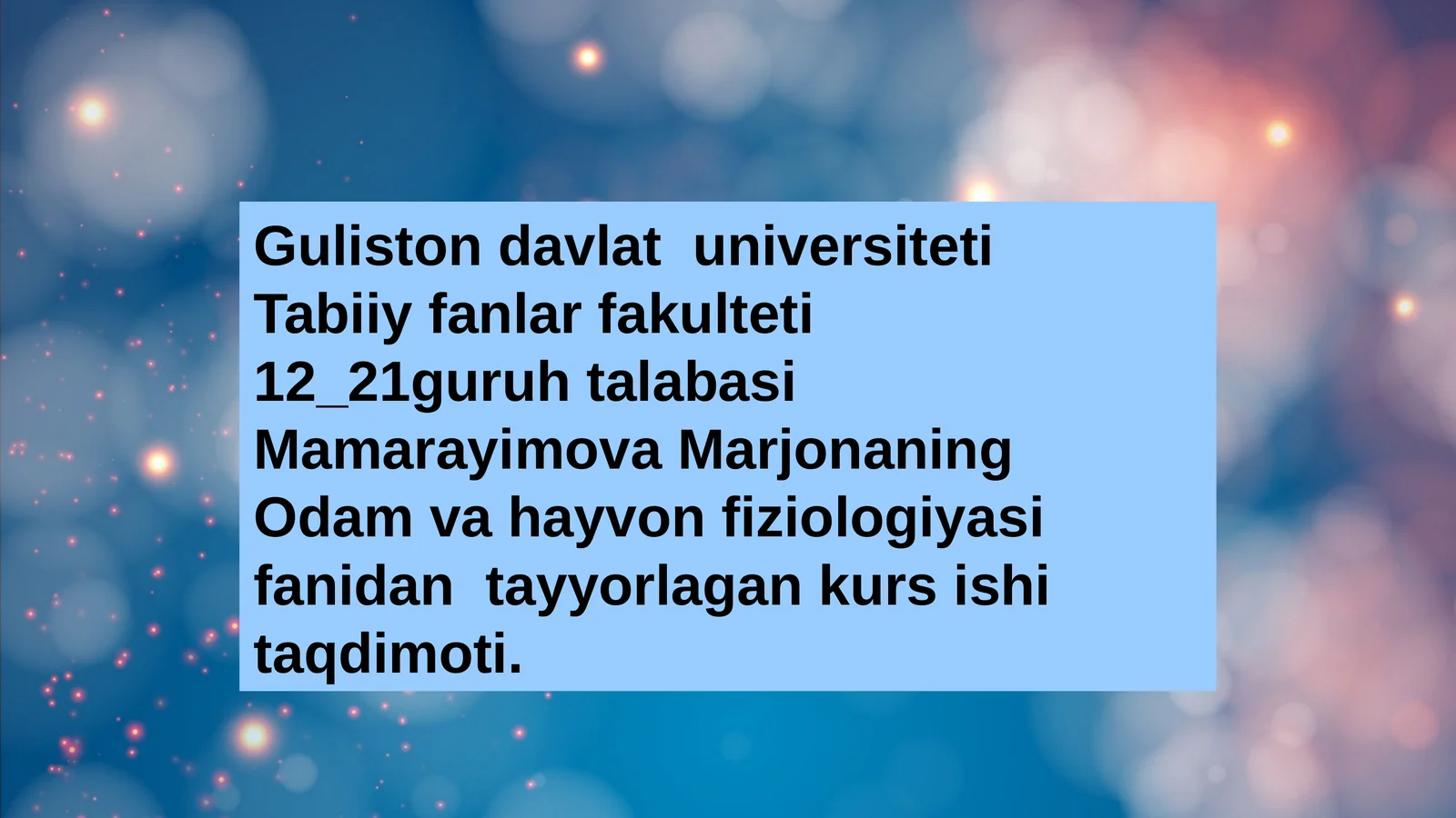 Mamara yimova Marjonaning konspekti
