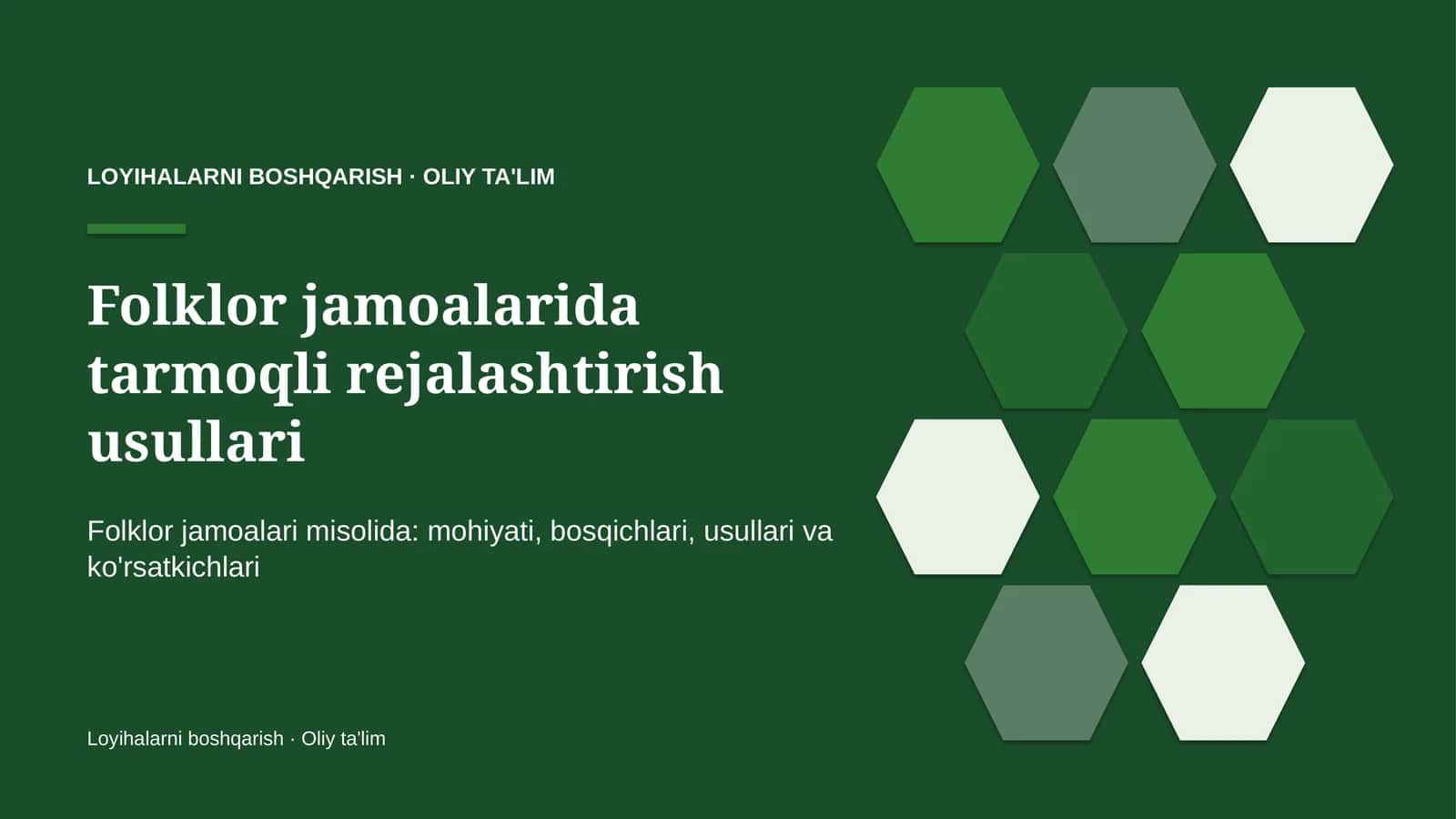 folklor jamoalarida tarmoqli rejalashtirish usullari 7475
