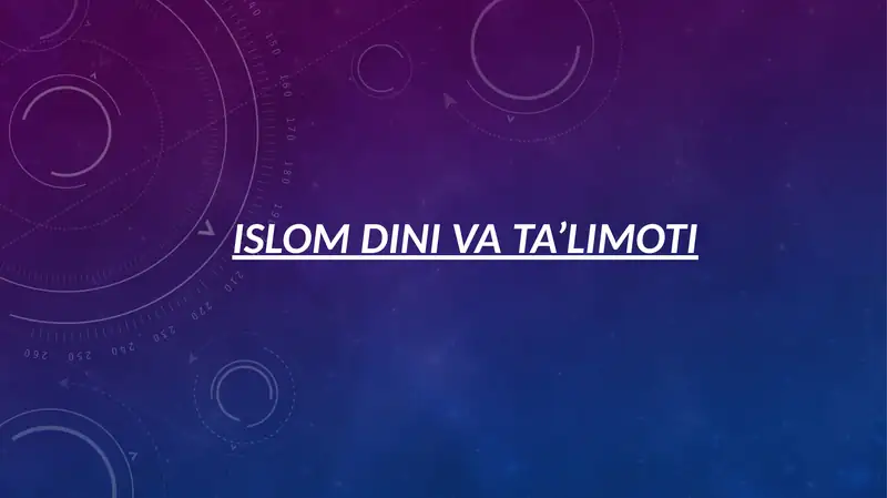 Islom dini va ta’limoti