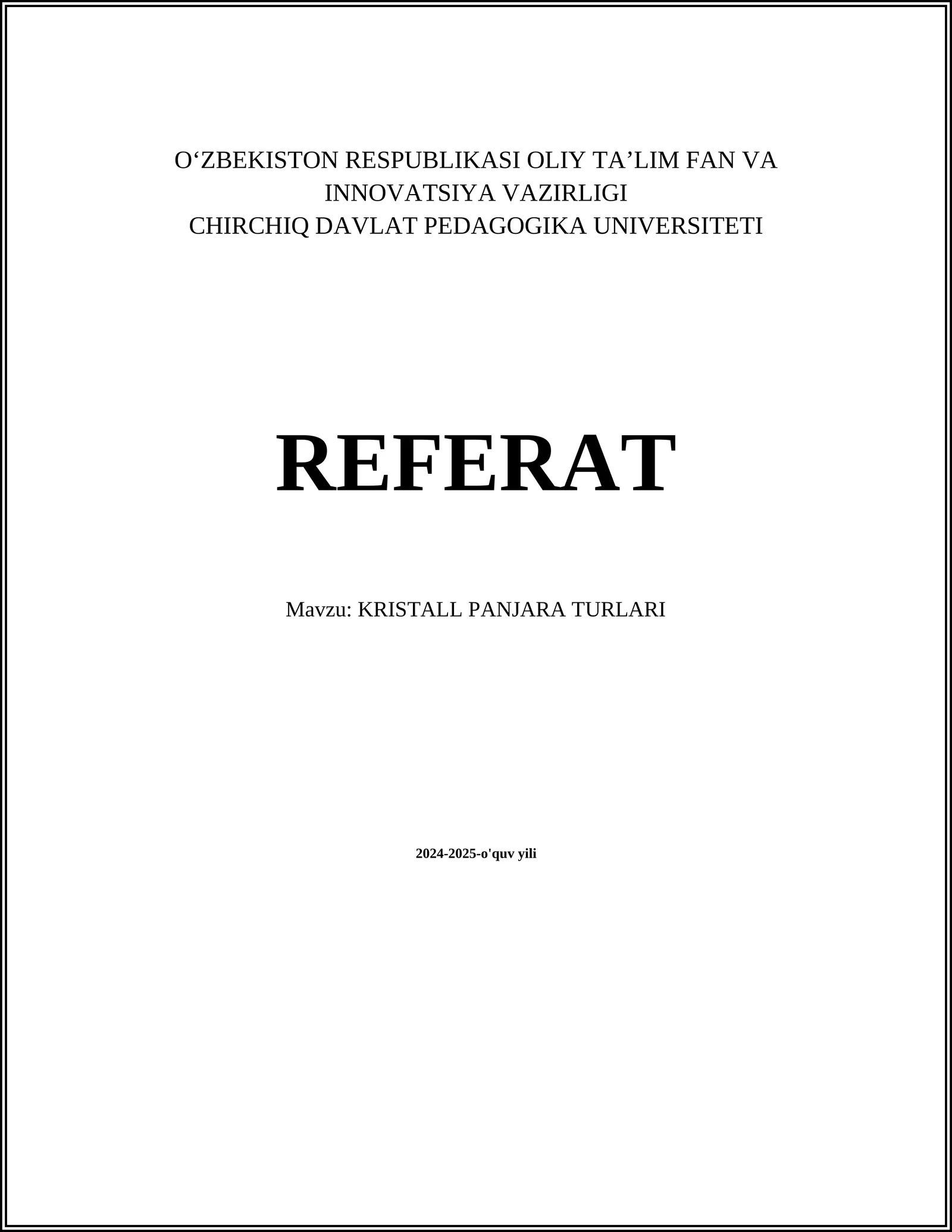KRISTALL PANJARA TURLARI
