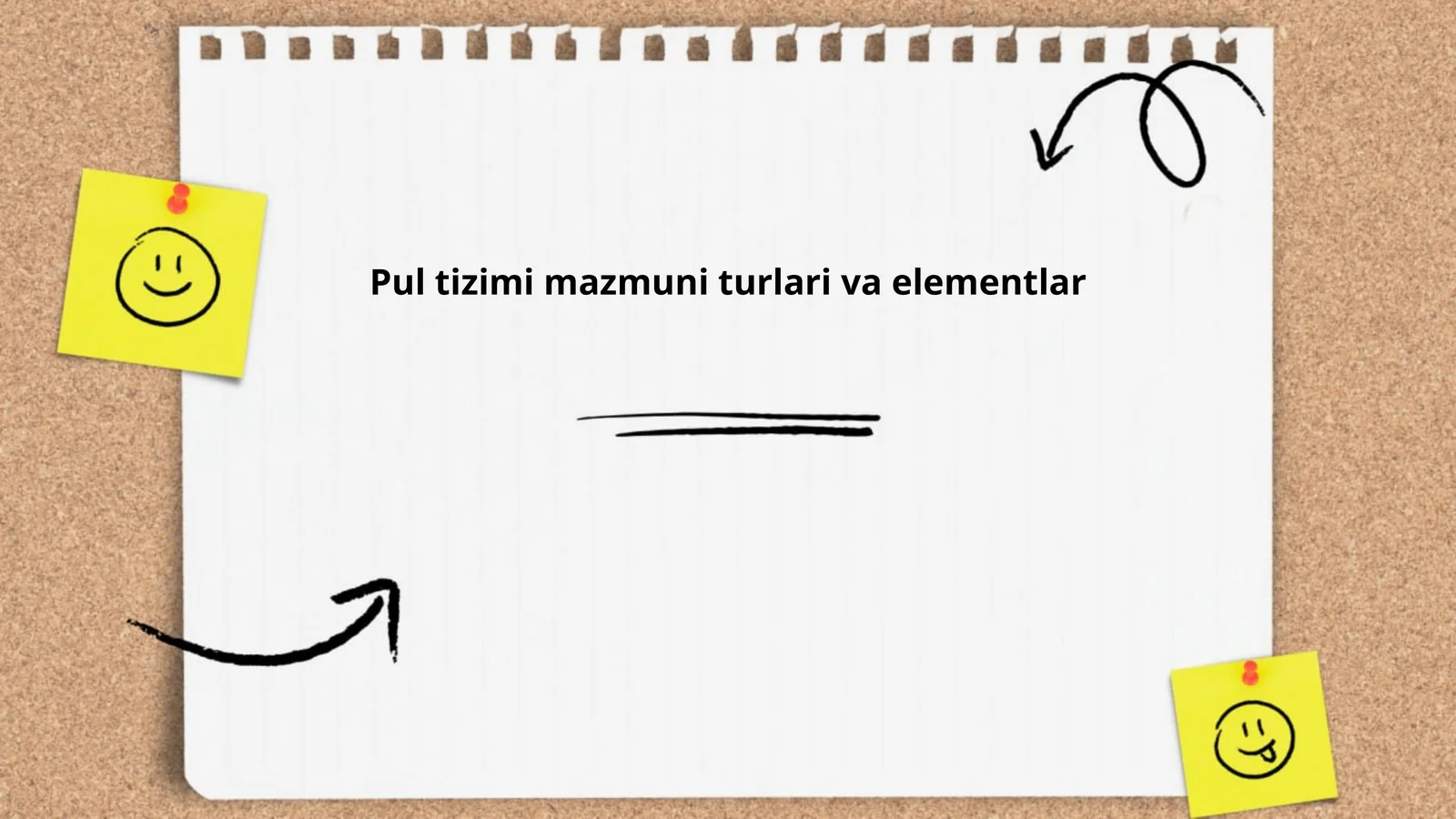 Pul tizimi mazmuni turlari va elementlar