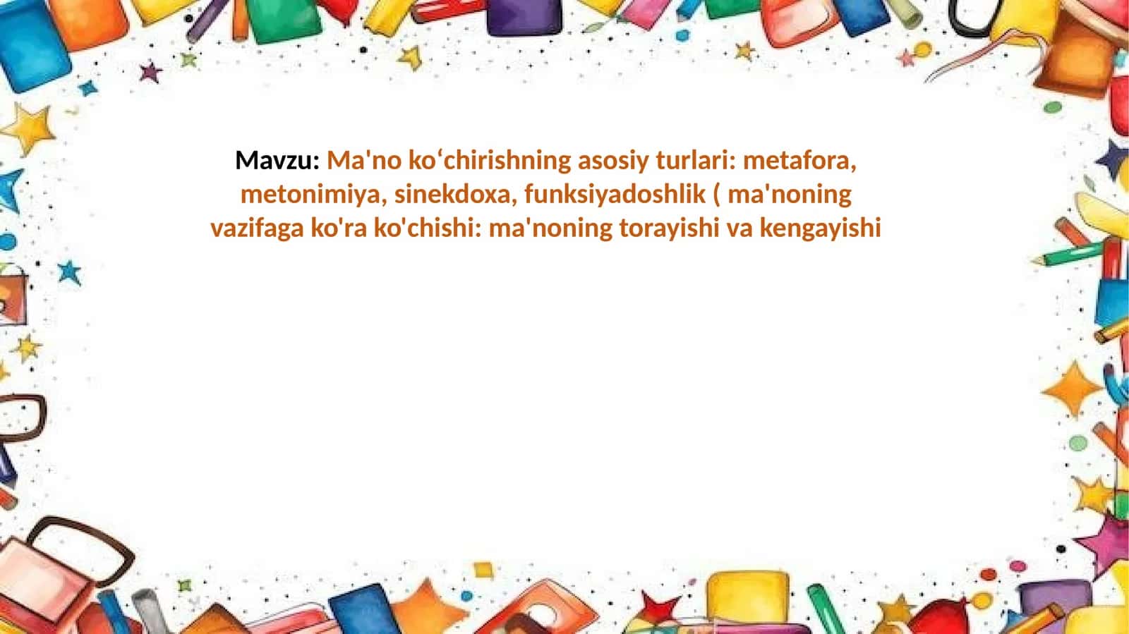 Ma'noko‘chirishning asosiy turlari