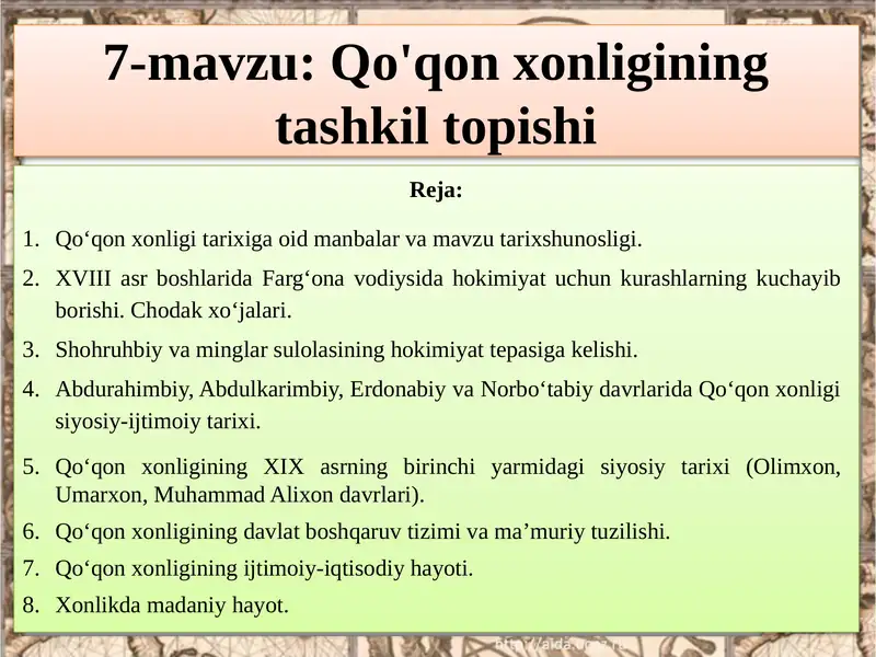 Qo'qonxonligining tashkili