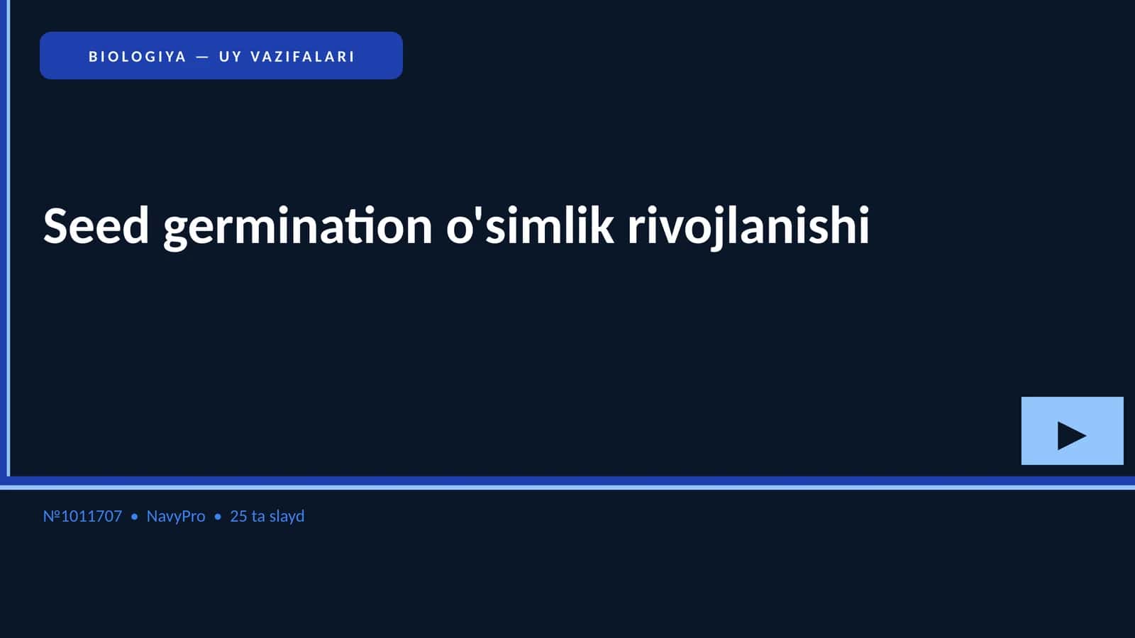 BIOLOGIYA — UY VAZIFALARI