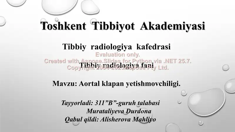 Aortal klapan yetishmovchiligi