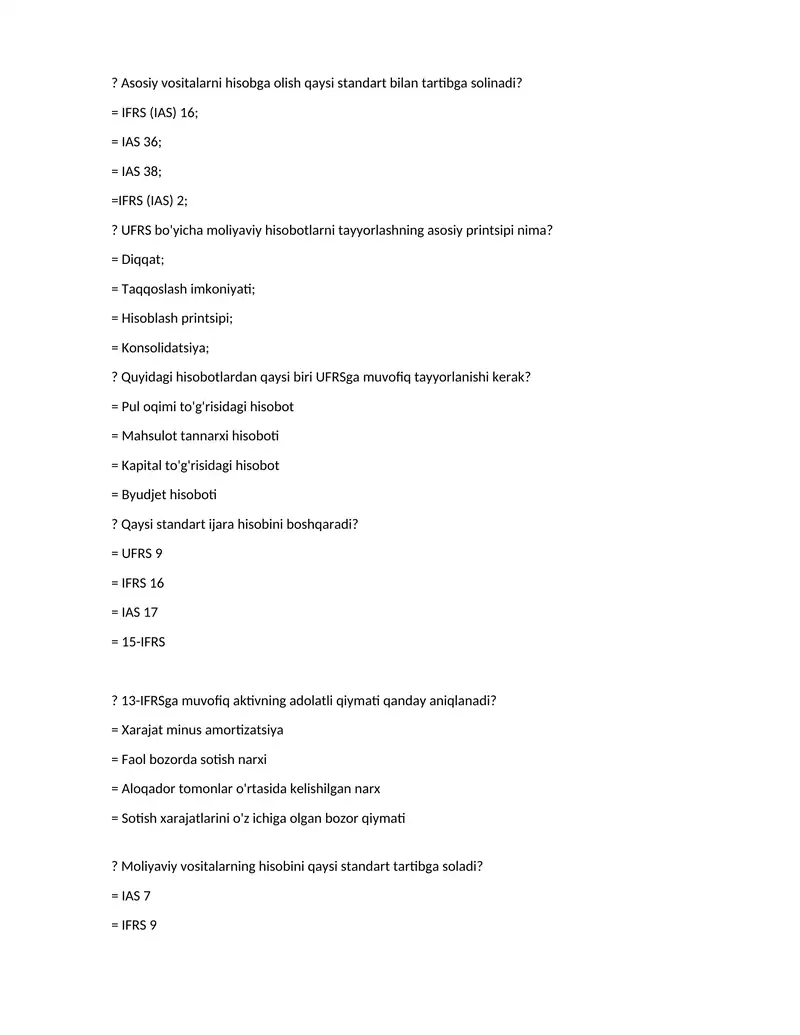 IFRS (IAS) standartlari