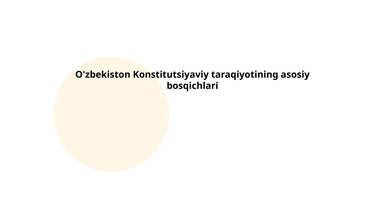 O'zbekiston Konstitutsiyaviy taraqiyotining asosiy bosqichlari