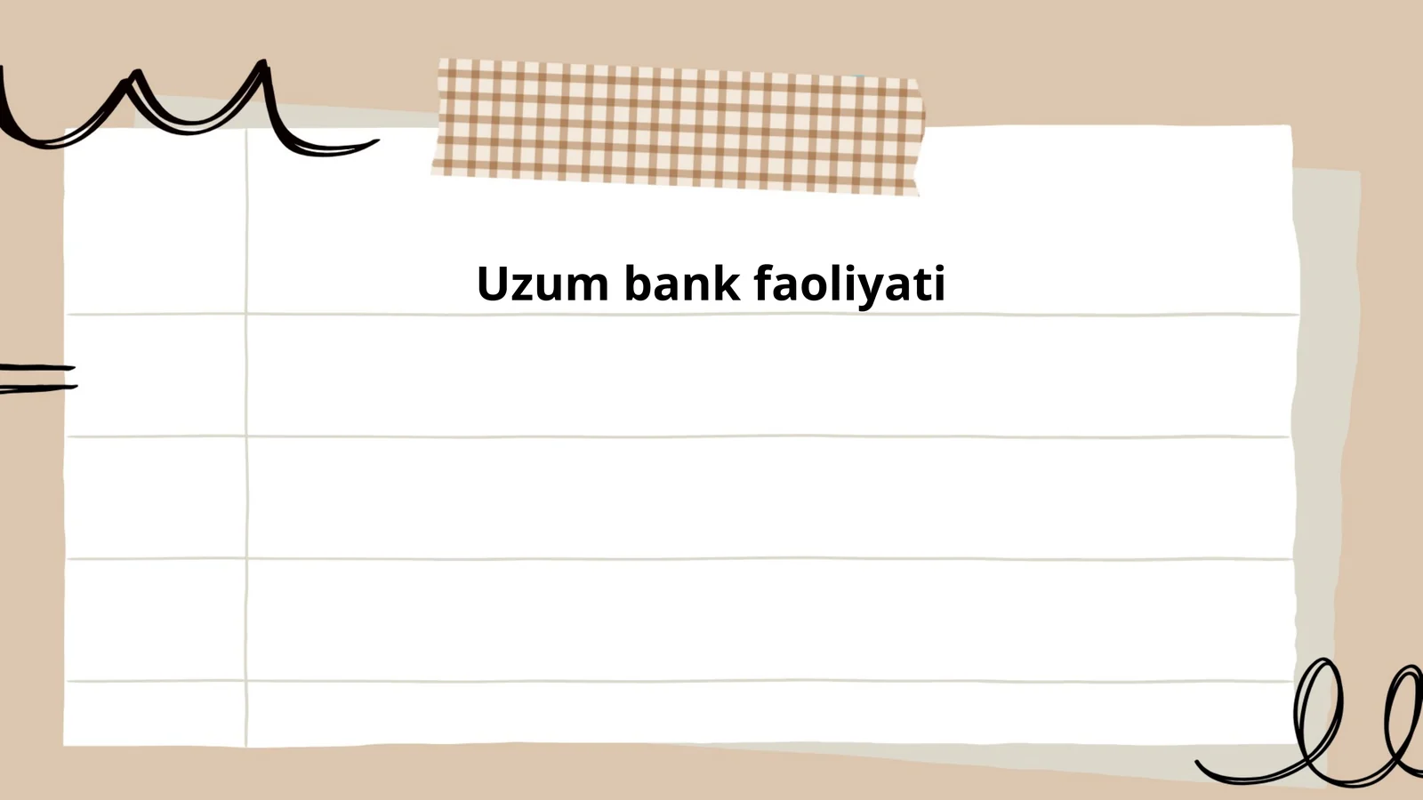 Uzum bank faoliyatining asosiy yo'nalishlari
