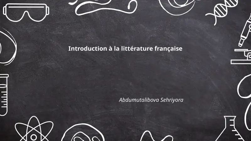 Introduction à la littérature française