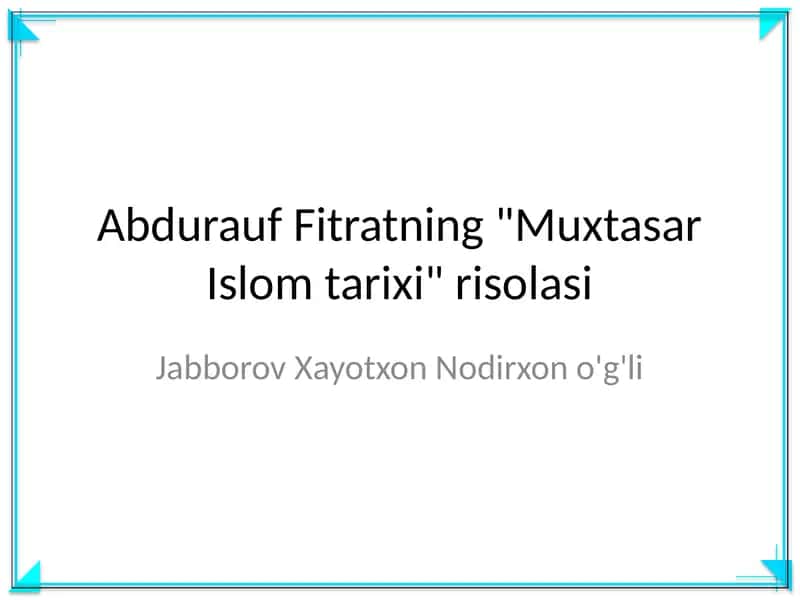 Muxtasar Islom tarixi