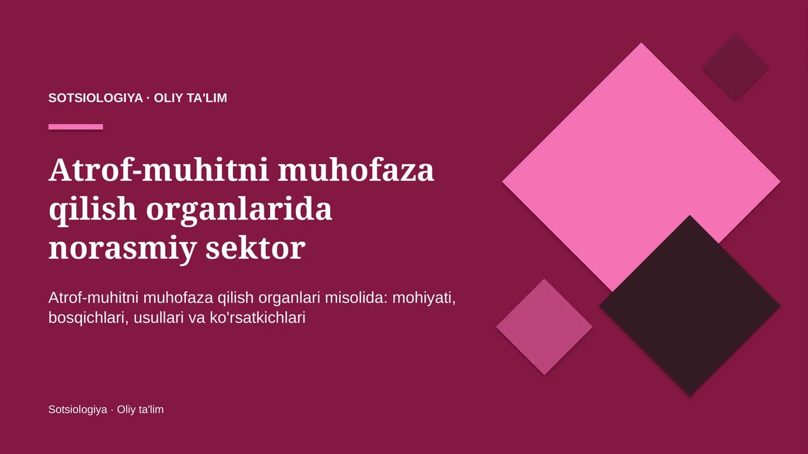 atrof muhitni muhofaza qilish organlarida norasmiy sektor 4870