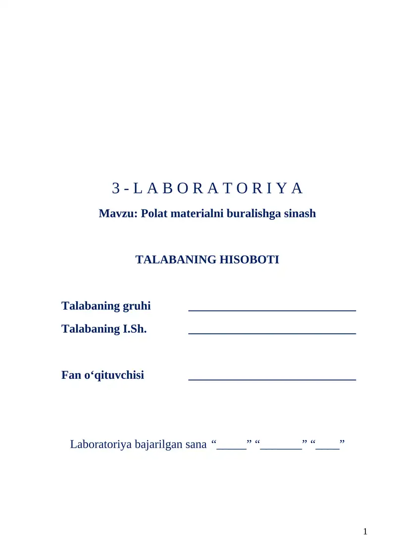 Polat materialni buralishga sinash