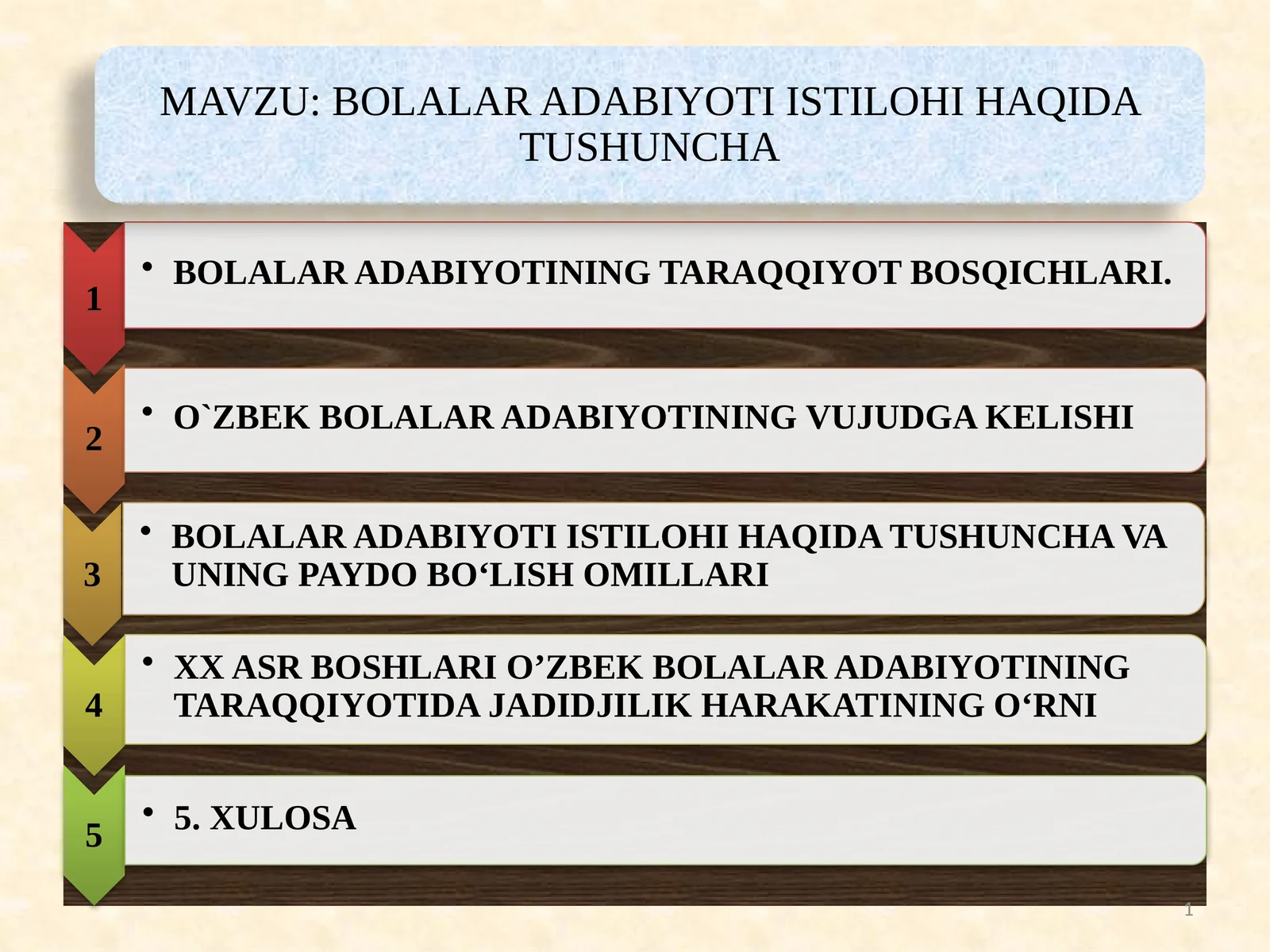 BOLALAR ADABIYOTINING VUJUDGA KELISHI