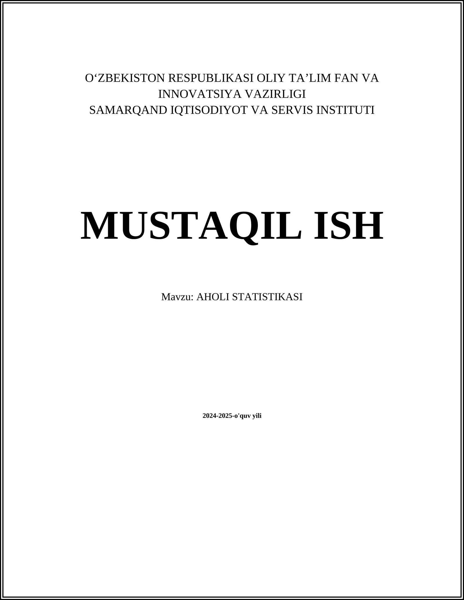 AHOLI STATISTIKASI