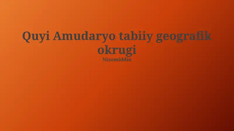 Quyi Amudaryo tabiiy geografik okrugi