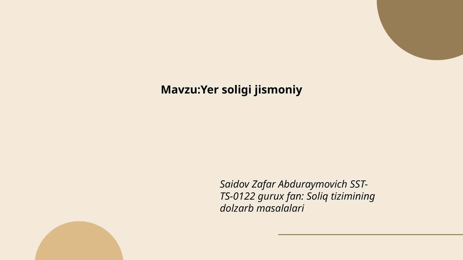 Yer soligi jismoniy