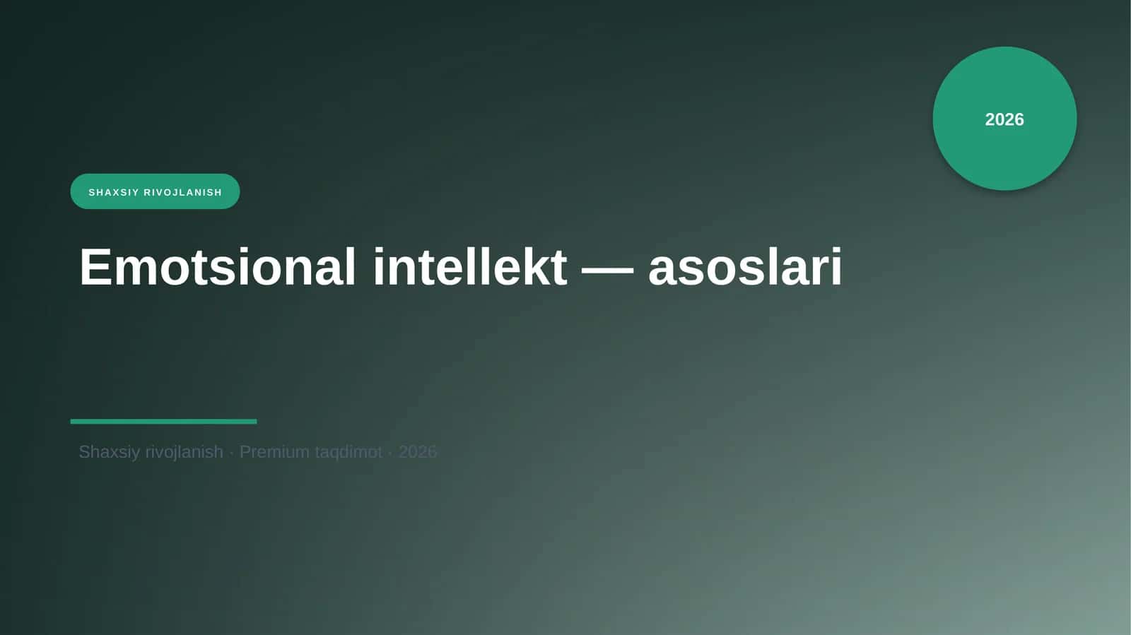 Emotsional intellekt — asoslari
