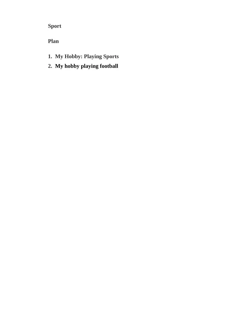 My Hobby: Playing Sports