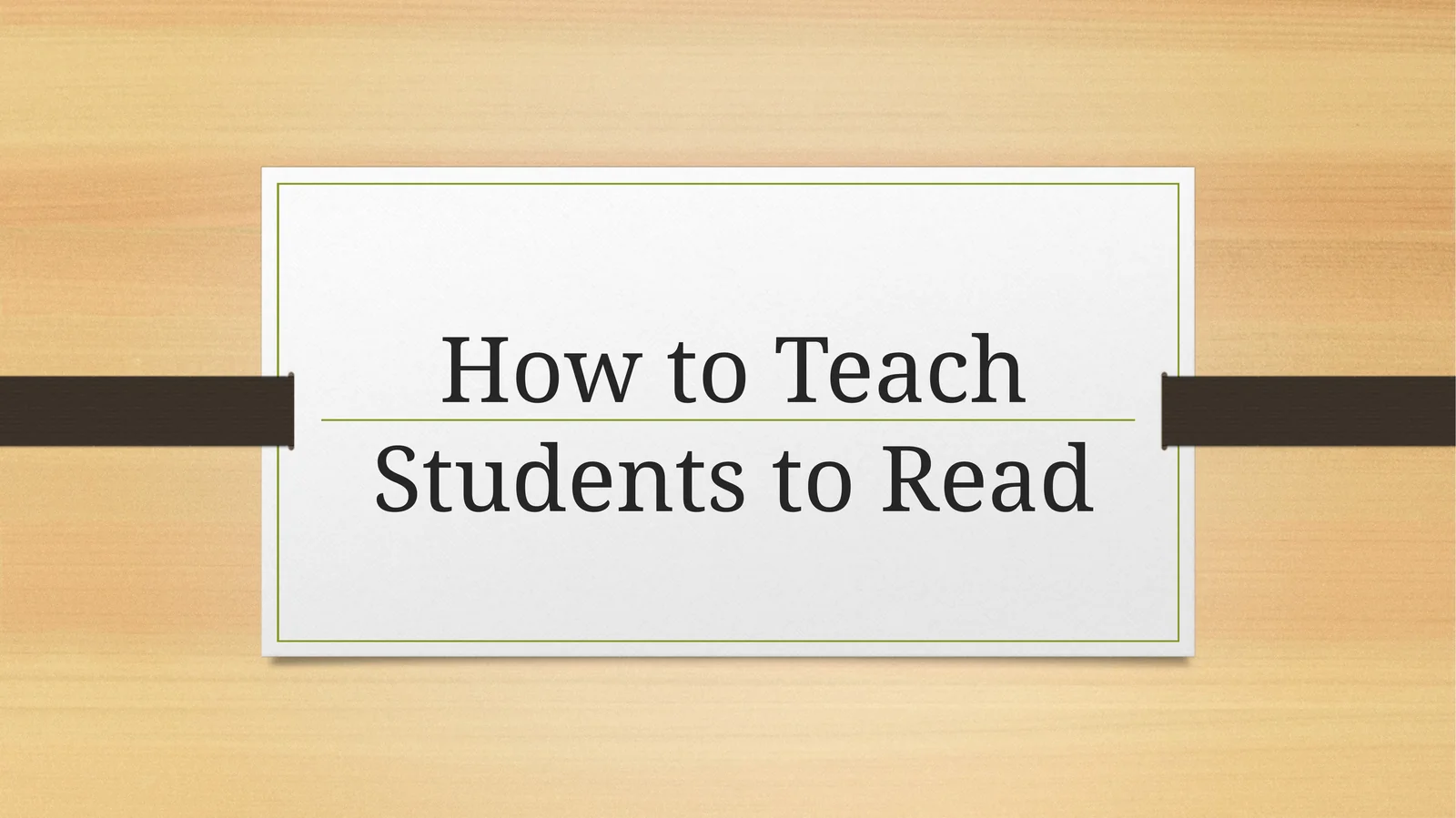 Main Approaches to Teaching Reading