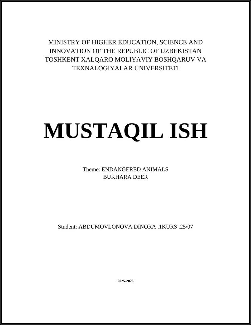 Bukhara Deer Research