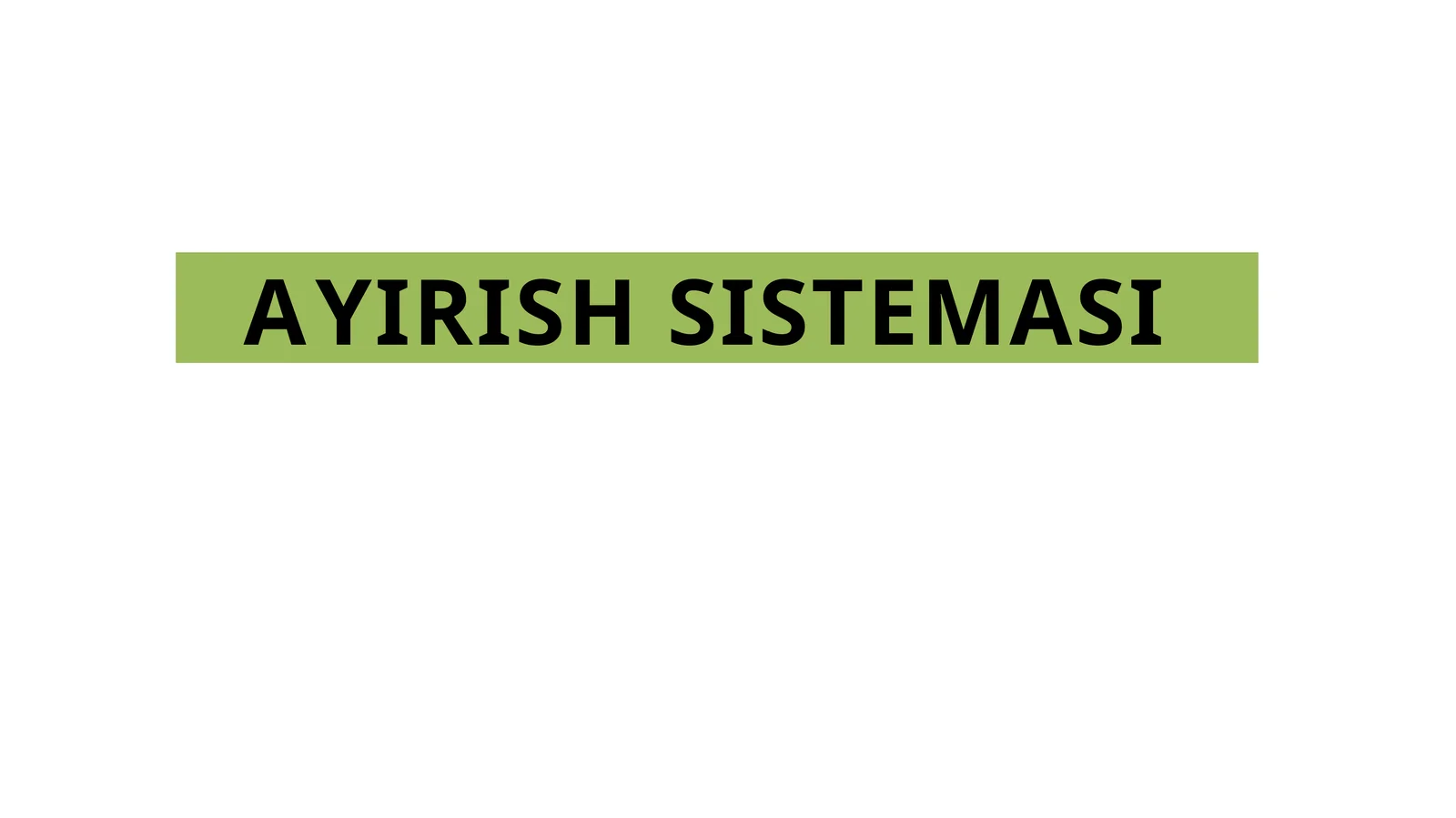 AYIRISH SISTEMASI