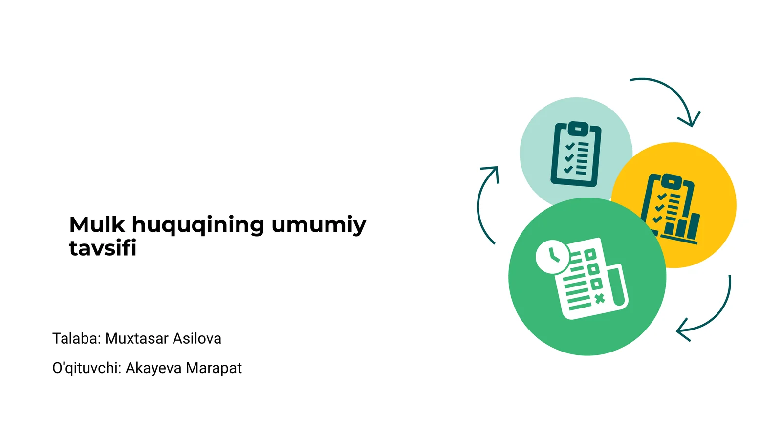 Mulk huquqining umumiy tavsifi