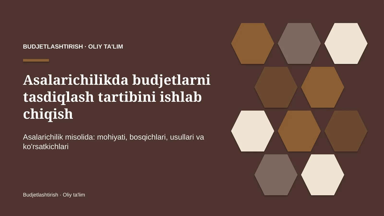 asalarichilikda budjetlarni tasdiqlash tartibini ishlab chiqish 9054