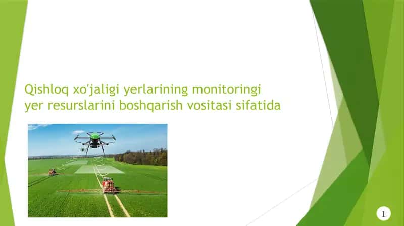 Qishloq xo'jaligi yerlarining monitoringi yer resurslarini boshqarish vositasi sifatida