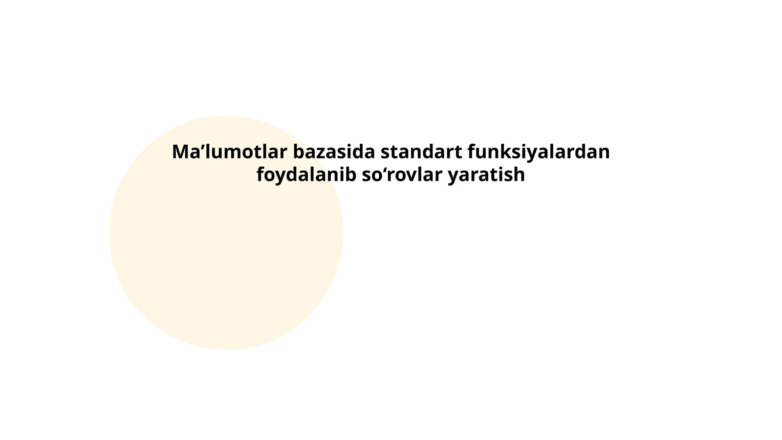 SELECT operatoridan foydalanish