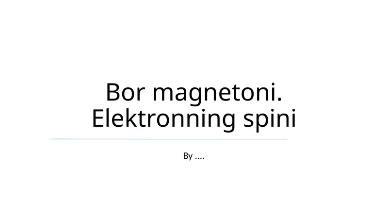 Bor Magnetoni
