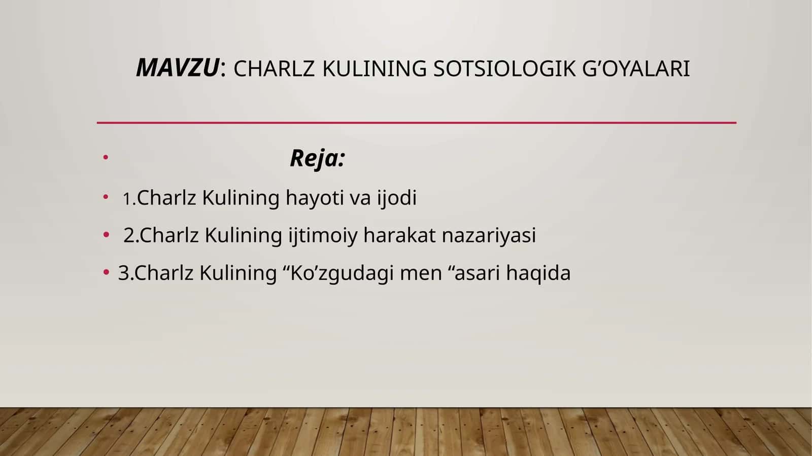 charlz kulining sotsiologik g’oyalari