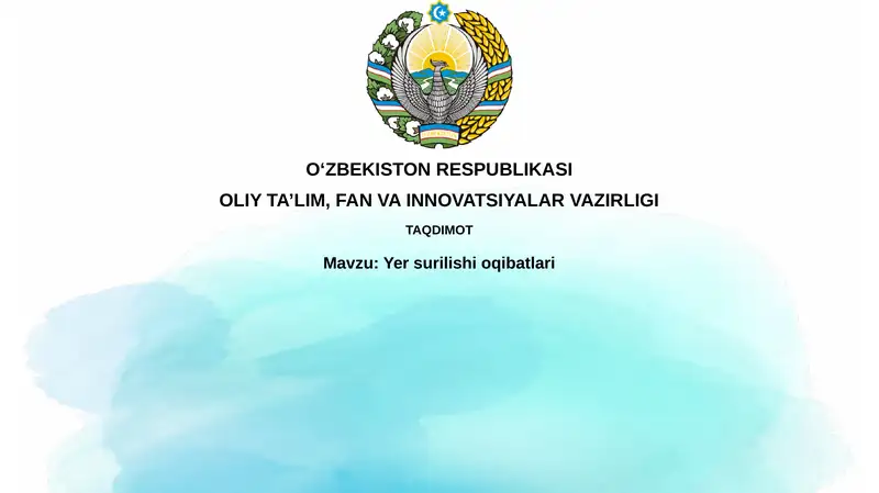 Tuproq eroziyasining oqibatlari