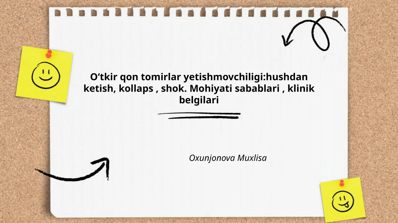Oʻtkir qon tomirlar yetishmovchiligi: hushdan ketish, kollaps, shok. Mohiyati sabablari, klinik belgilari