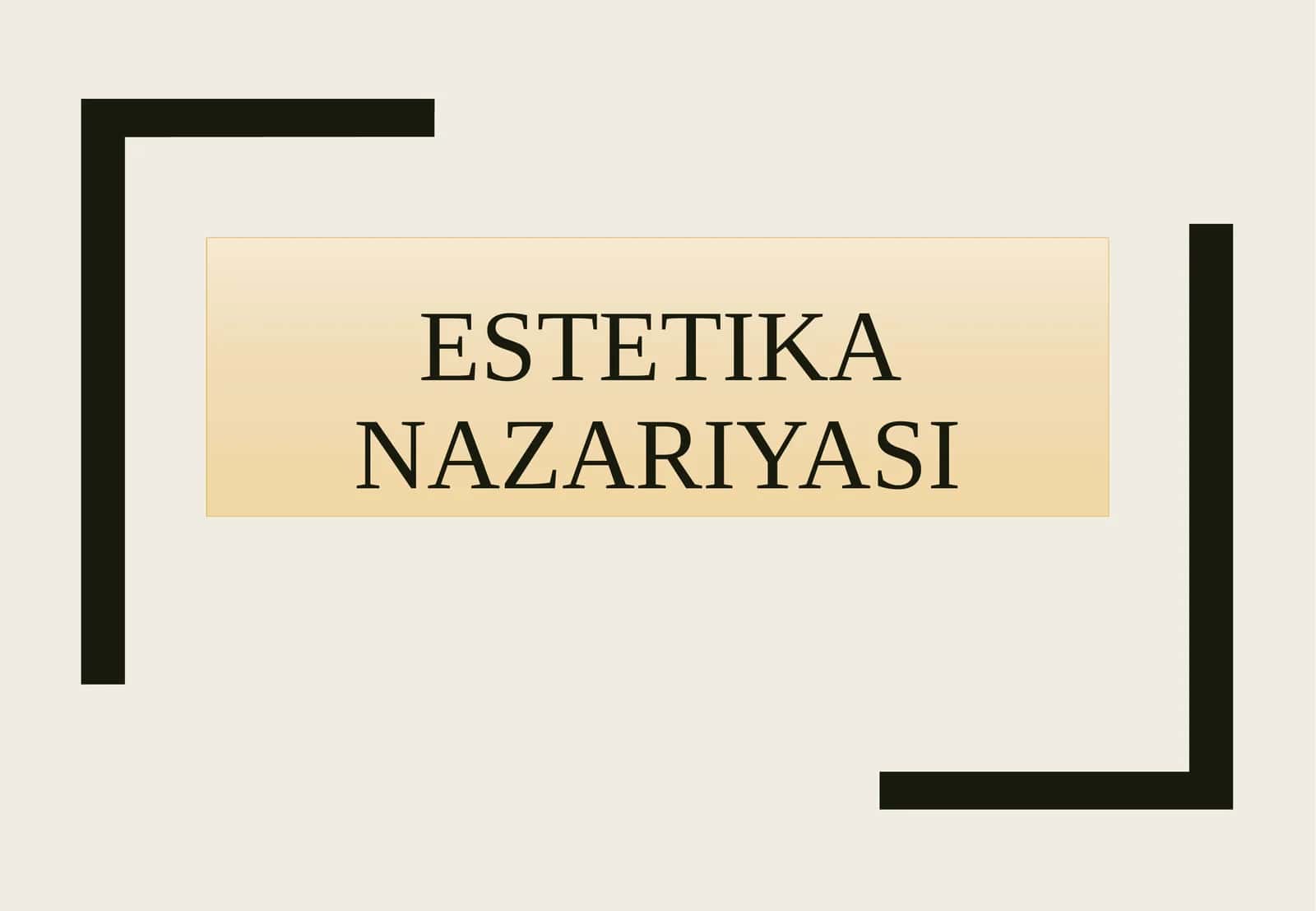 Estetika nazariyasi