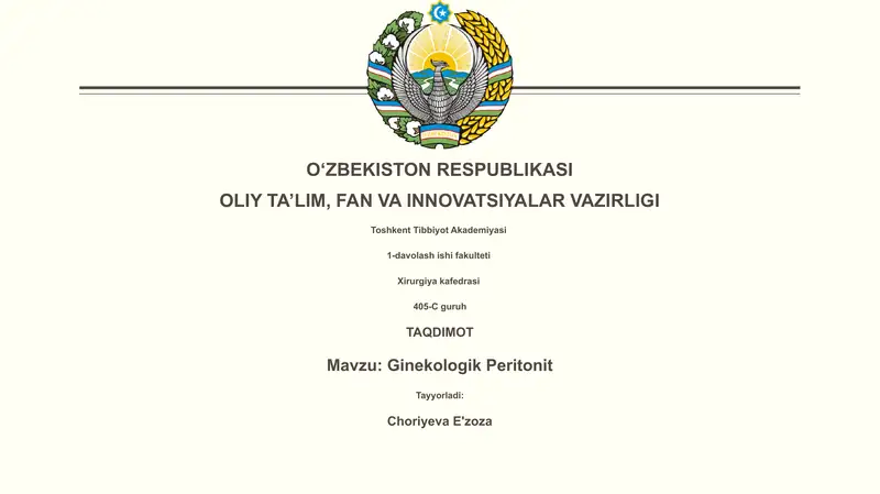 Ginekologik Peritonit