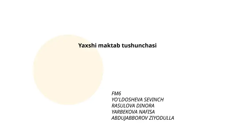 Yaxshi maktab tushunchasi