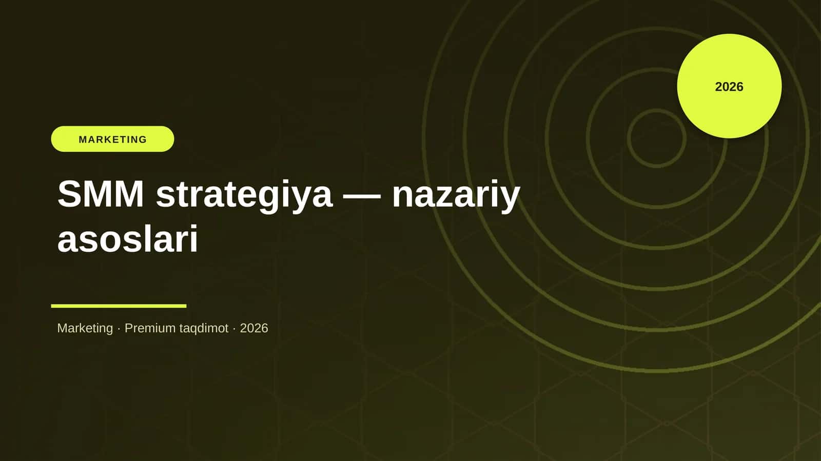 SMM strategiya — nazariy asoslari