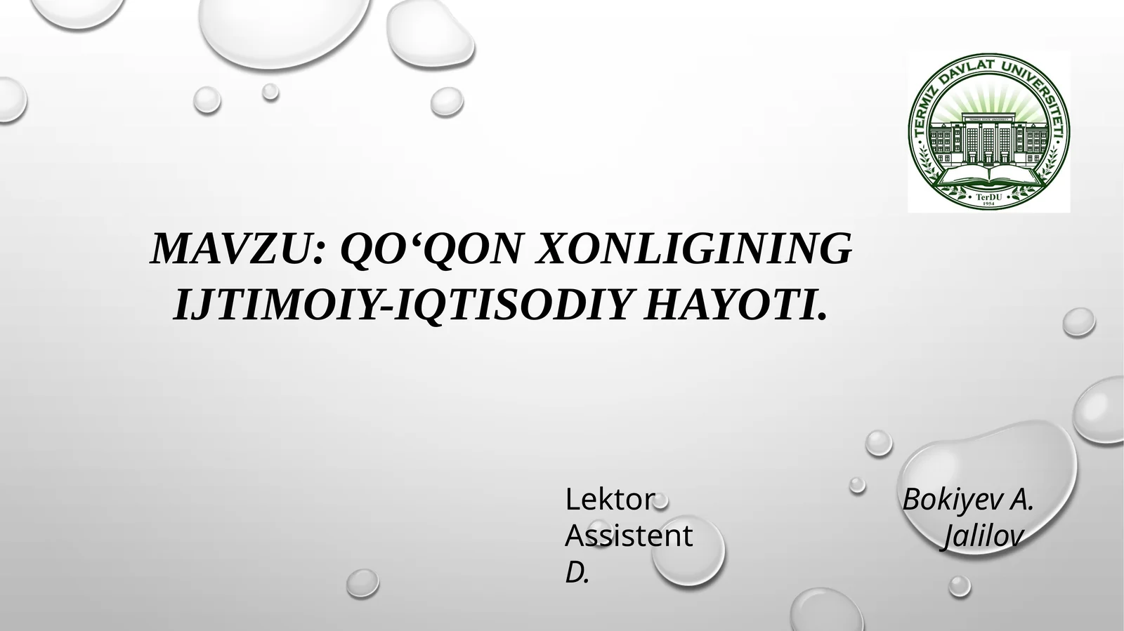 QO‘QON XONLIGINING IJTIMOIY-IQTISODIY HAYOTI
